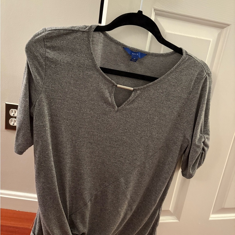 Apt. 9 Charcoal Short Sleeve Blouse